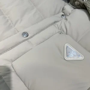Replica Prada ReNylon Down Jacket Beige Unisex Reps - RepLuxe