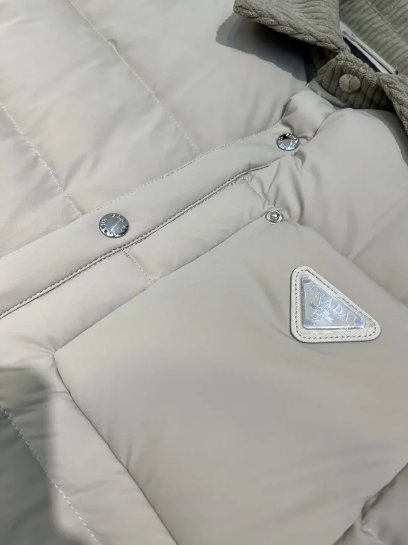 Replica Prada ReNylon Down Jacket Beige Unisex Reps - RepLuxe
