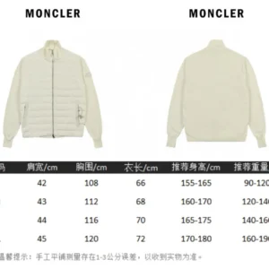 Replica Moncler Knit Down Jacket White Stand Collar Reps - RepLuxe
