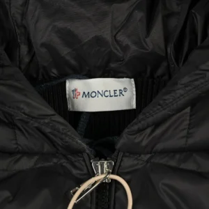 Replica Moncler Knit Letter Hooded Jacket Black Reps - RepLuxe