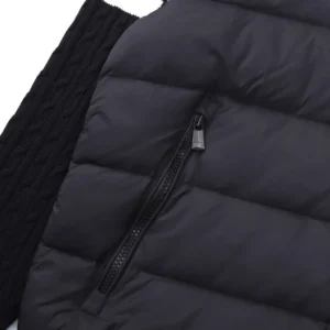 Replica Moncler Knit Down Jacket Black Stand Collar Reps - RepLuxe