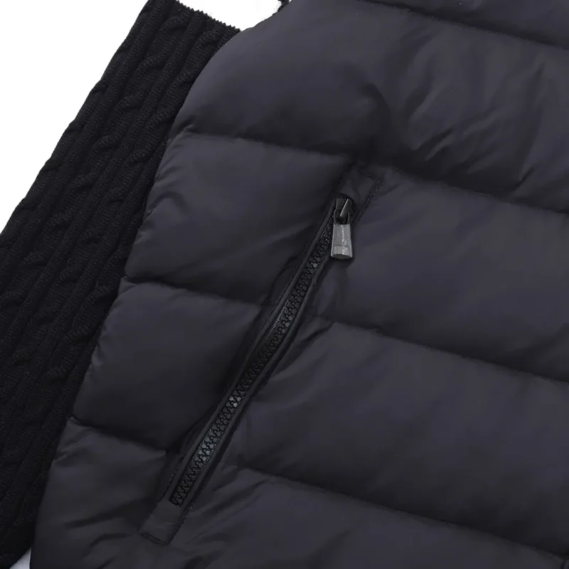 Replica Moncler Knit Down Jacket Black Stand Collar Reps - RepLuxe