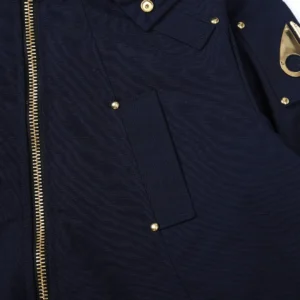Replica Moose Knuckles Gold Scissor Jacket Navy Blue Reps - RepLuxe