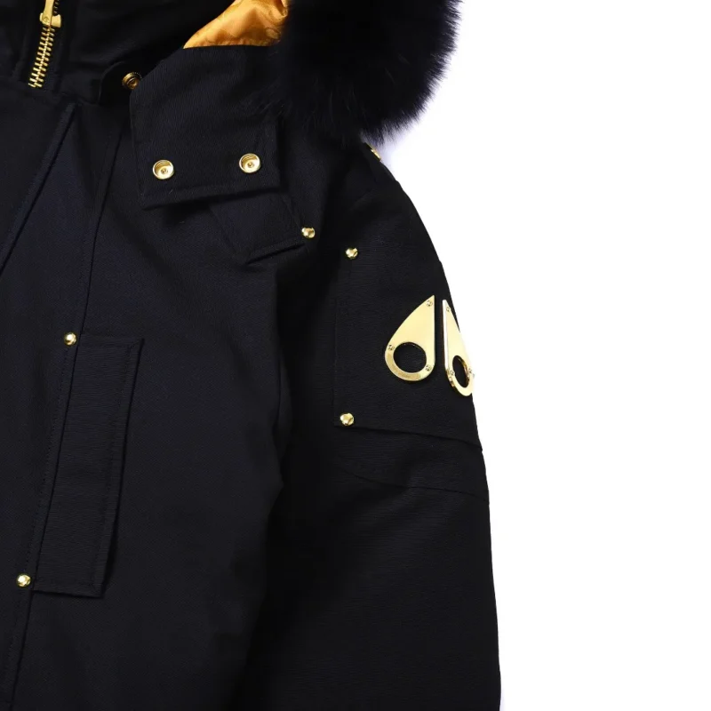 Replica Moose Knuckles 01 Gold Scissor Down Jacket Black Reps - RepLuxe