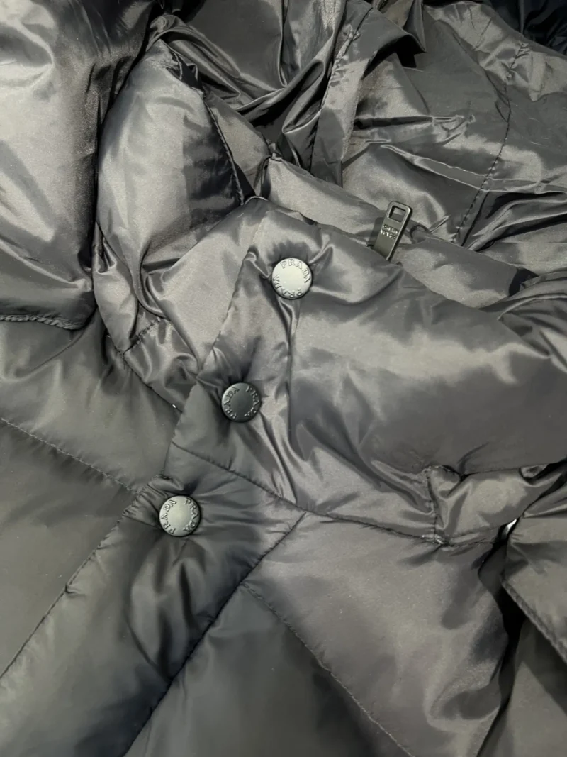 Replica Prada Down Jacket Black Detachable Hood Reps - RepLuxe
