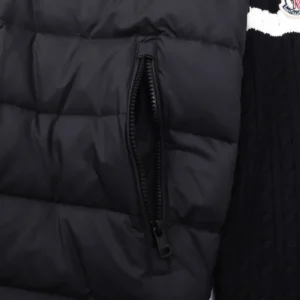 Replica Moncler Knit Down Jacket Black Stand Collar Reps - RepLuxe
