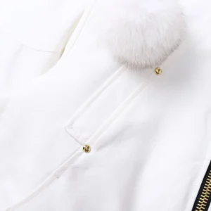 Replica Moose Knuckles Gold Scissor Down Jacket White Reps - RepLuxe