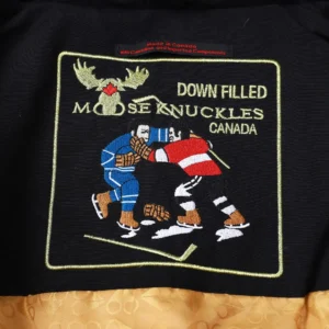 Replica Moose Knuckles Gold Scissor Down Jacket Black Reps - RepLuxe
