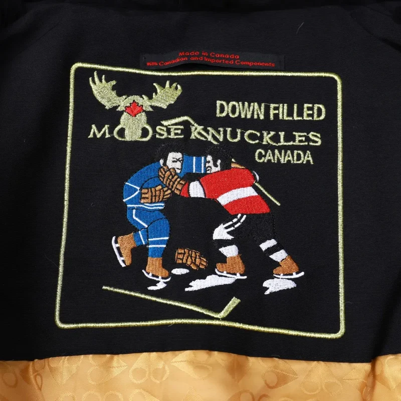 Replica Moose Knuckles Gold Scissor Down Jacket Black Reps - RepLuxe
