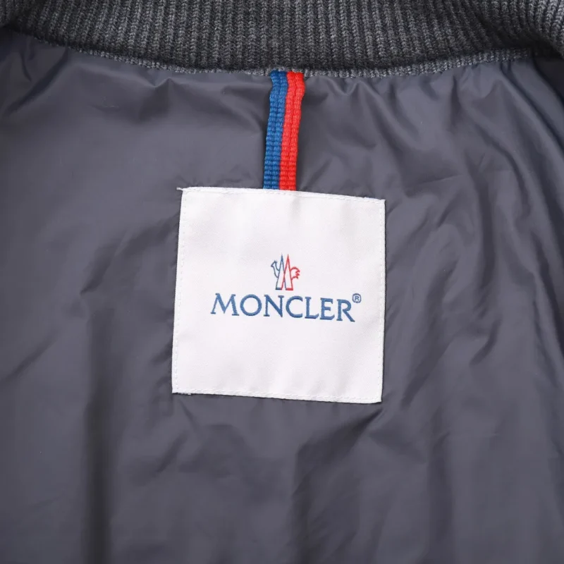 Replica Moncler Knit Down Jacket Grey Stand Collar Reps - RepLuxe