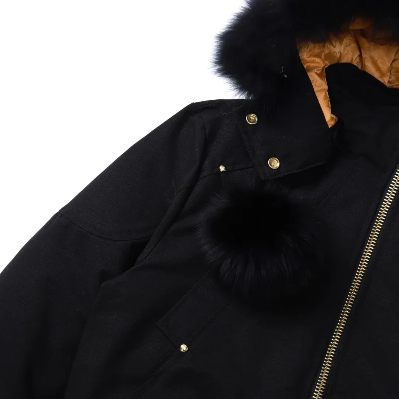 Replica Moose Knuckles 01 Gold Scissor Down Jacket Black Reps - RepLuxe