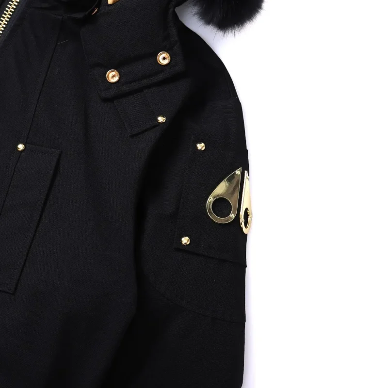 Replica Moose Knuckles Gold Scissor Down Jacket Black Reps - RepLuxe