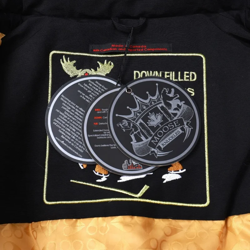 Replica Moose Knuckles Gold Scissor Down Jacket Black Reps - RepLuxe