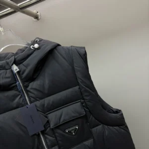 Replica Prada Hooded Down Vest Black Quilted Reps - RepLuxe
