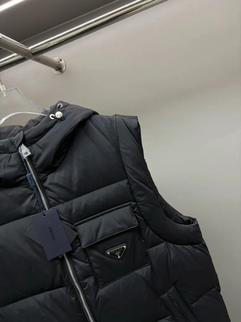 Replica Prada Hooded Down Vest Black Quilted Reps - RepLuxe