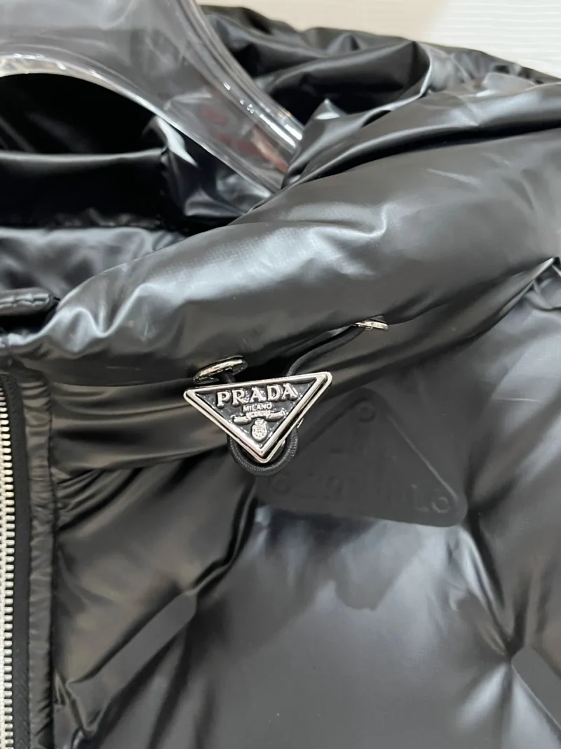 Replica Prada P500 Black Down Jacket Hooded Reps - RepLuxe