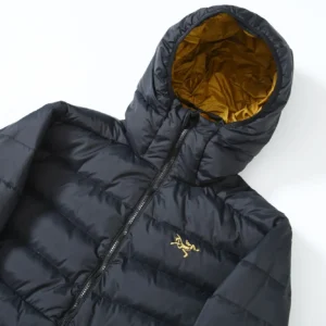 Replica Arc'teryx Thorium AR Down Jacket Black Gold Reps - RepLuxe