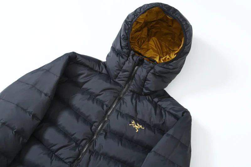 Replica Arc'teryx Thorium AR Down Jacket Black Gold Reps - RepLuxe