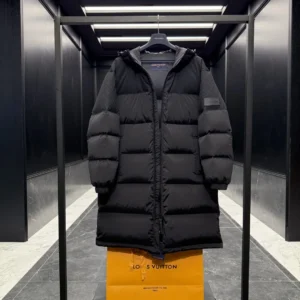Replica Louis Vuitton Monogram Down Jacket Black Long Reps - RepLuxe