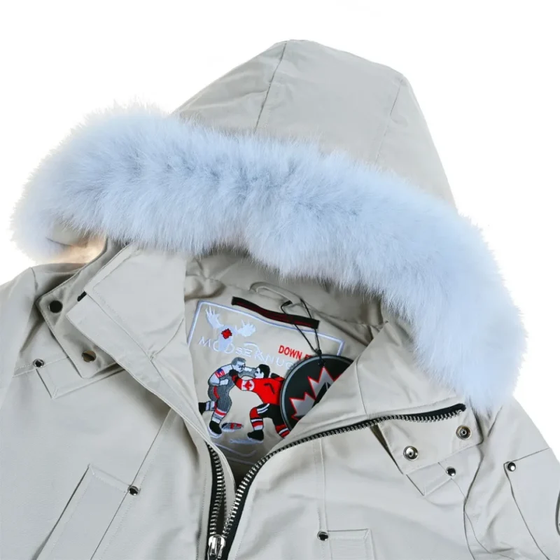 Replica Moose Knuckles Classic Bomber Jacket White Reps - RepLuxe