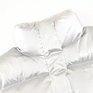 Replica The North Face 86L Down Jacket Silver Cropped Reps - RepLuxe