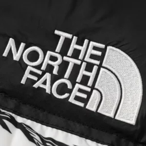 Replica The North Face Zebra Down Jacket Black White Reps - RepLuxe