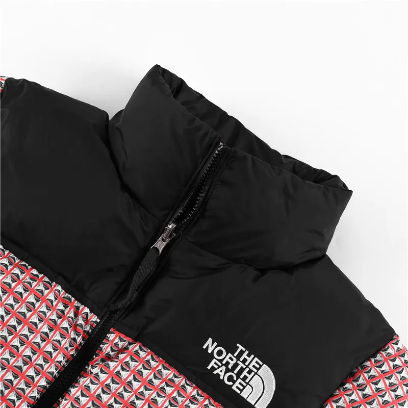 Replica Supreme The North Face Hooded Puffer Red Check Reps - RepLuxe