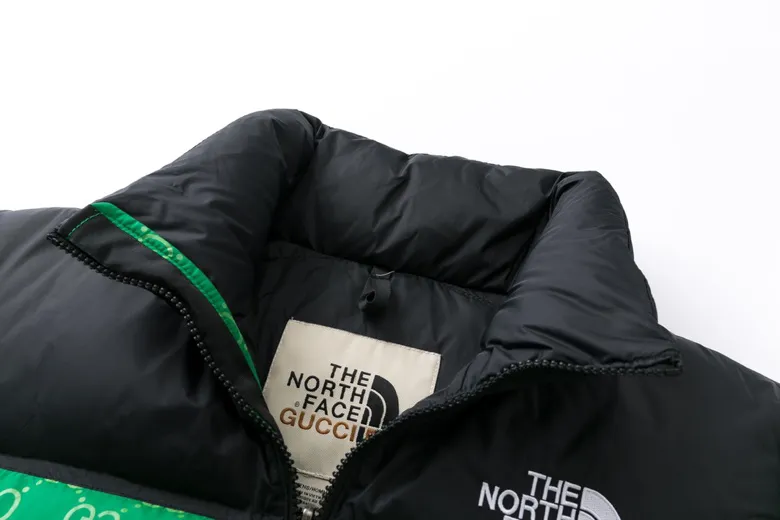Replica Gucci North Face GG Down Jacket Green Logo Reps - RepLuxe
