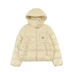 Replica Moncler Andro Short Hooded Down Jacket Beige Reps - RepLuxe