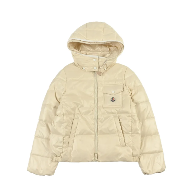 Replica Moncler Andro Short Hooded Down Jacket Beige Reps - RepLuxe