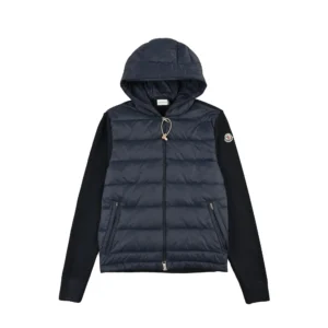 Replica Moncler Knit Hooded Down Jacket Black Reps - RepLuxe