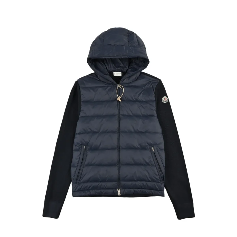 Replica Moncler Knit Hooded Down Jacket Black Reps - RepLuxe
