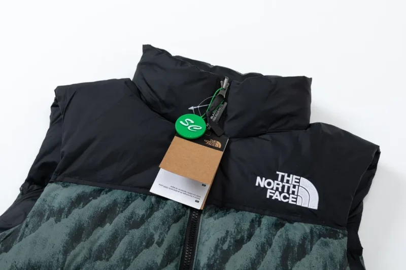 Replica The North Face 1996 Nuptse Vest Green Camo Reps - RepLuxe