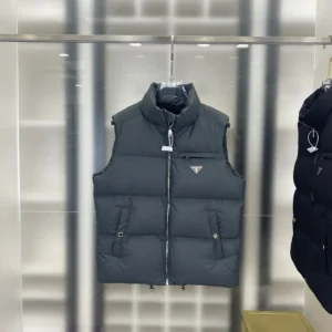 Replica Prada Re-Nylon Down Vest Grey Regular Fit Reps - RepLuxe