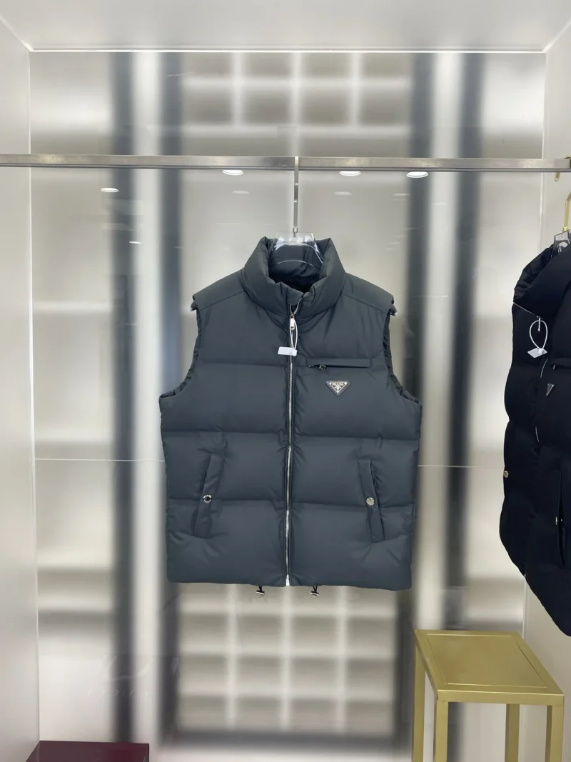 Replica Prada Re-Nylon Down Vest Grey Regular Fit Reps - RepLuxe