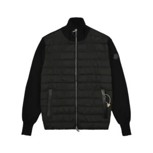 Replica Moncler Knit Down Jacket Black Stand Collar Reps - RepLuxe