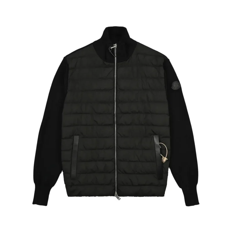 Replica Moncler Knit Down Jacket Black Stand Collar Reps - RepLuxe