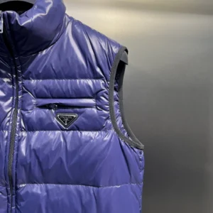 Replica Prada Minimalist Down Vest Blue Sleeveless Reps - RepLuxe
