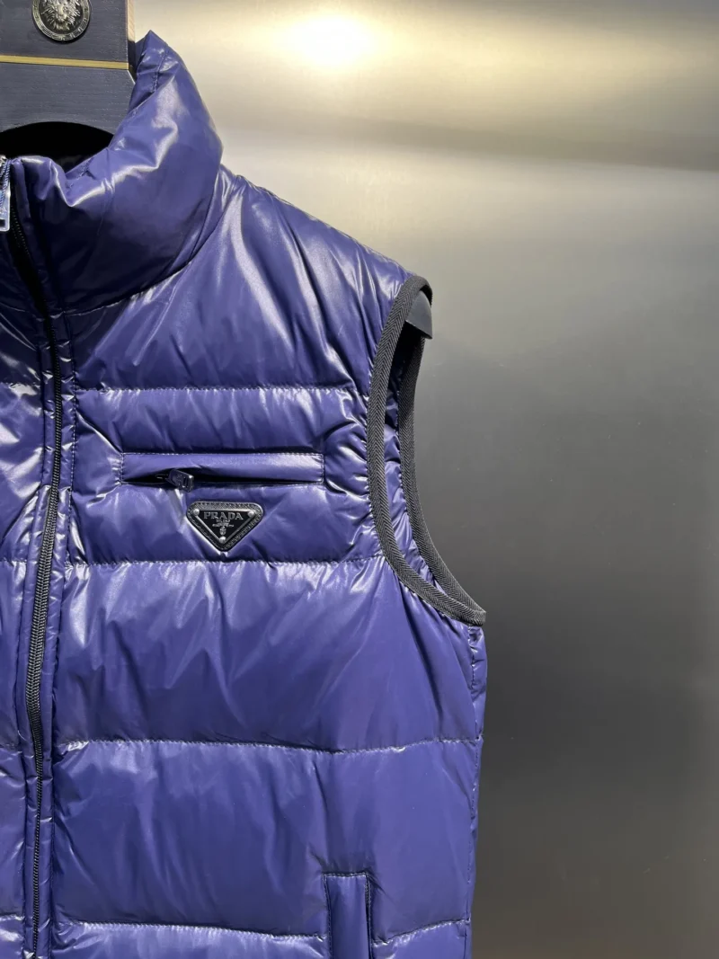 Replica Prada Minimalist Down Vest Blue Sleeveless Reps - RepLuxe