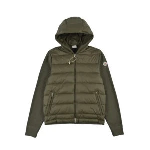 Replica Moncler Knit Hooded Down Jacket Olive Reps - RepLuxe