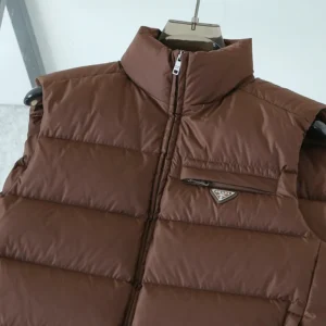 Replica Prada Re-Nylon Down Vest Cocoa Brown Reps - RepLuxe