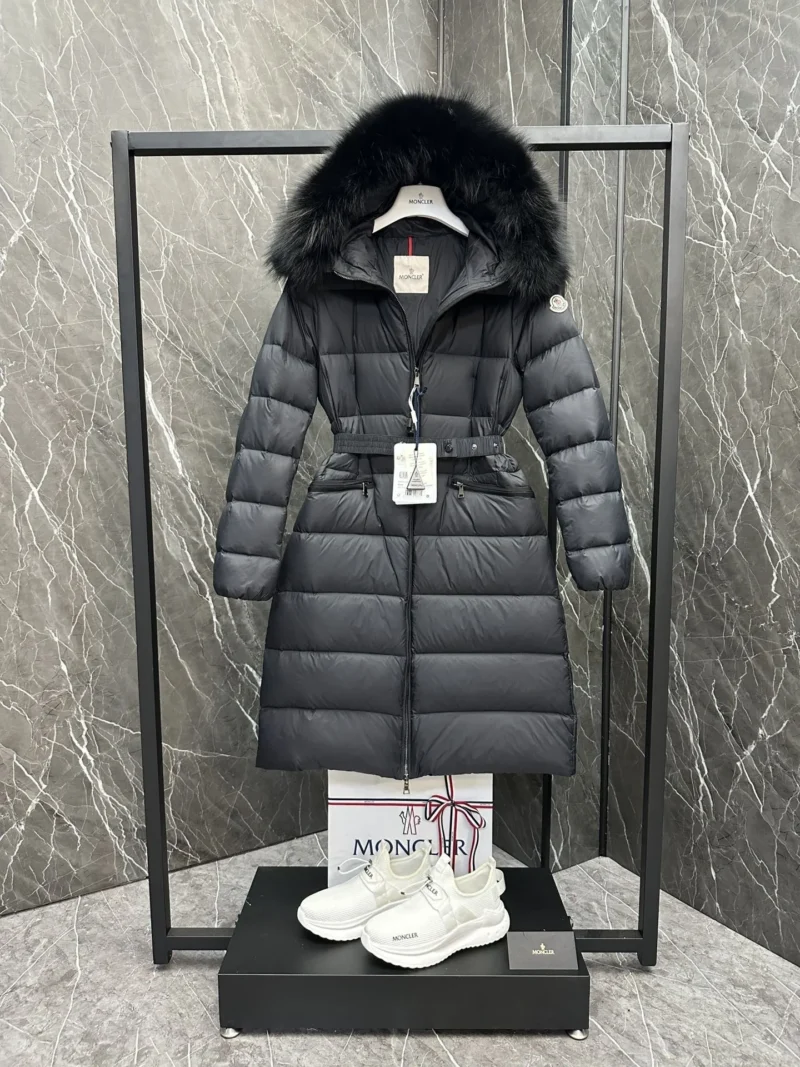 Replica Moncler Boedic Down Jacket Black Long Reps - RepLuxe