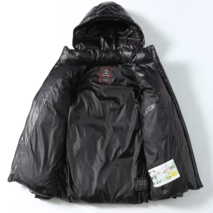 Replica Prada Hooded Down Jacket Black Unisex Reps - RepLuxe