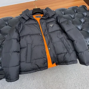 Replica Prada Fall Winter Down Jacket Black Hooded Reps - RepLuxe