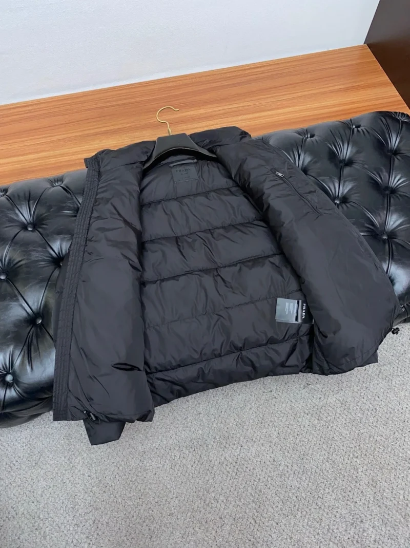 Replica Prada Fall Winter Stand Collar Down Jacket Black Reps - RepLuxe