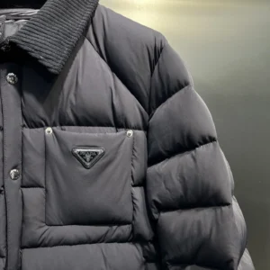 Replica Prada ReNylon Down Jacket Grey Quilted Reps - RepLuxe