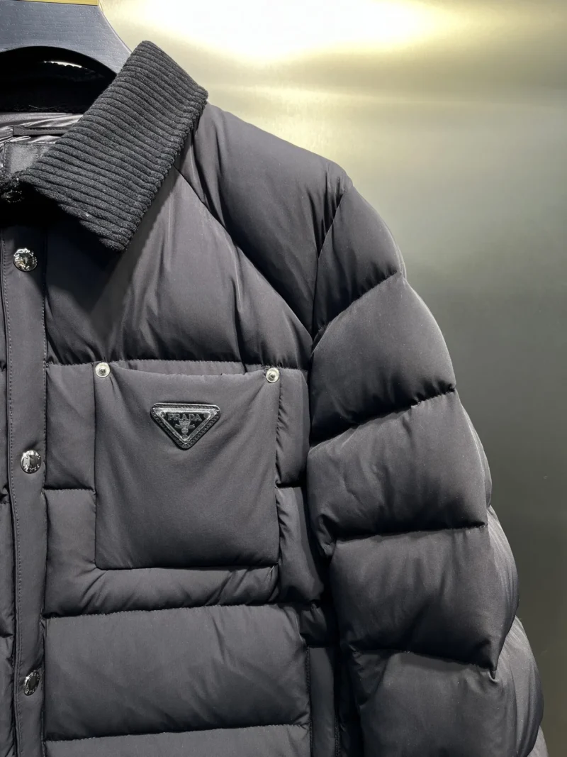 Replica Prada ReNylon Down Jacket Grey Quilted Reps - RepLuxe