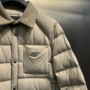 Replica Prada ReNylon Down Jacket Beige Unisex Reps - RepLuxe