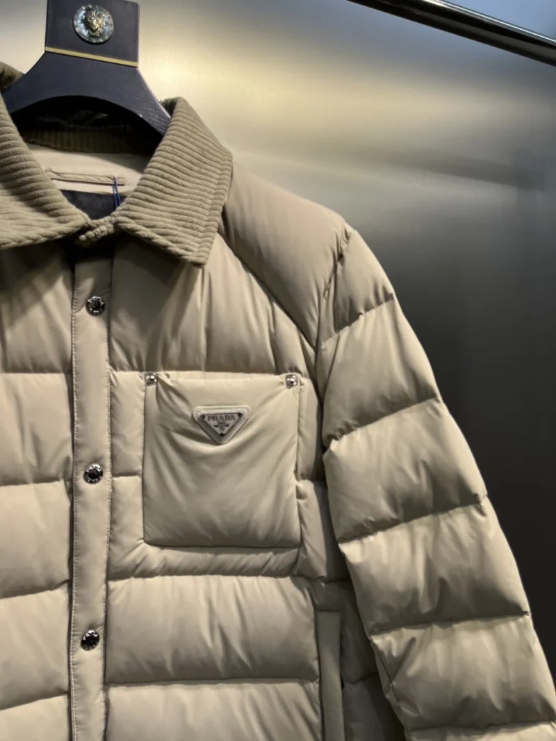 Replica Prada ReNylon Down Jacket Beige Unisex Reps - RepLuxe