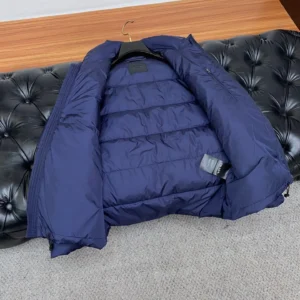 Replica Prada Fall Winter Stand Collar Puffer Jacket Blue Reps - RepLuxe